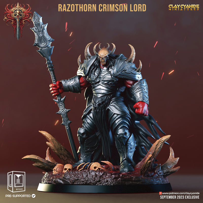 Razothorn Crimson Lord | Wrath of Chernobog | Fantasy Miniature | Clay Cyanide