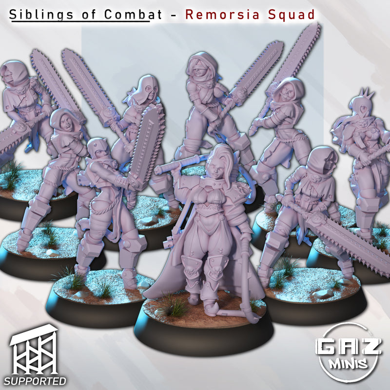 Siblings of Combat Remorsia Squad Miniatures | Fantasy Pin-Up | Gaz Minis | [Multi-Listing]