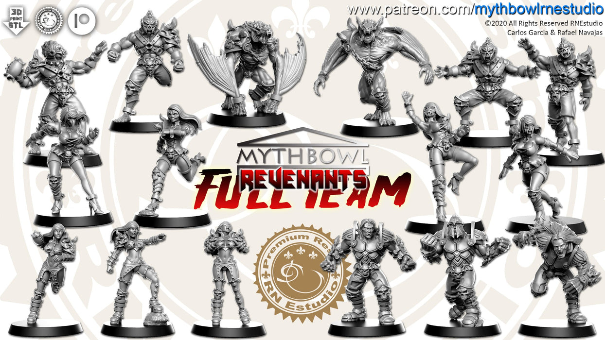 Revenants Miniatures (Full Team) | Mythbowl | Fantasy Miniature | RN Estudio TabletopXtra