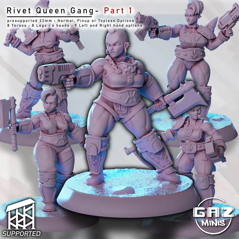 Rivet Queen Gang Miniatures | Sci-Fi Pin-Up | Gaz Minis