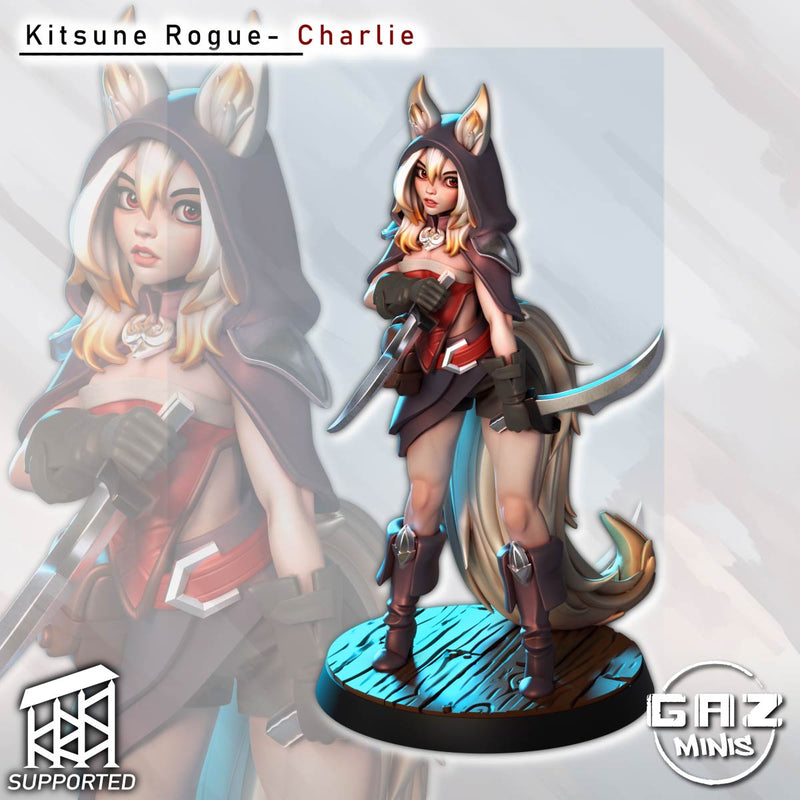 Kitsune Rogue Charlie | Fantasy Pin-Up | Gaz Minis