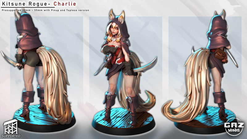 Kitsune Rogue Charlie | Fantasy Pin-Up | Gaz Minis