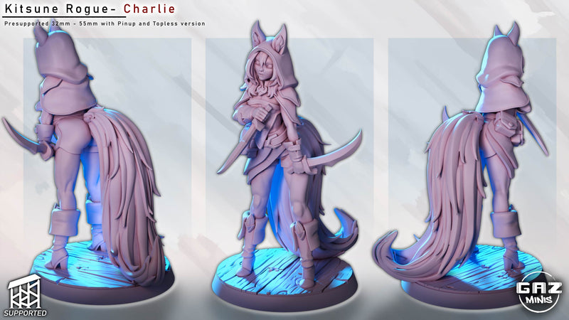 Kitsune Rogue Charlie | Fantasy Pin-Up | Gaz Minis