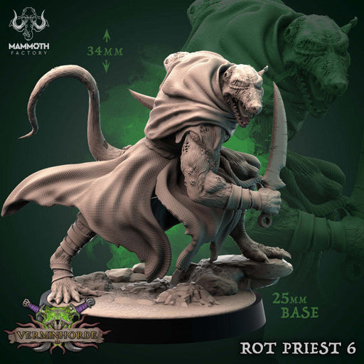 Rot Priest 6 | Verminhorde | Fantasy Tabletop Miniature | Mammoth Factory TabletopXtra