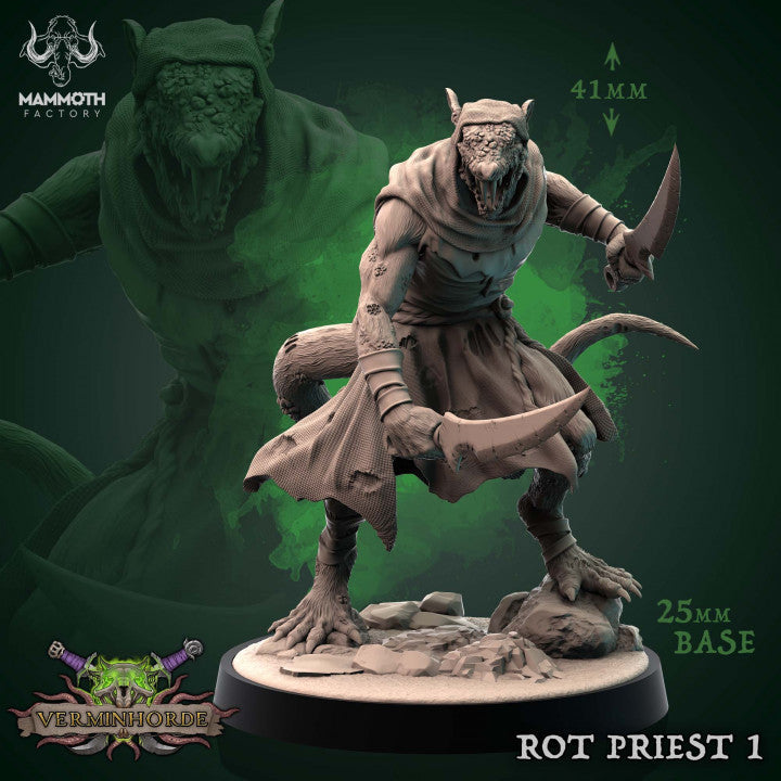 Rot Priest Miniatures | Verminhorde | Fantasy Tabletop Miniature | Mammoth Factory TabletopXtra