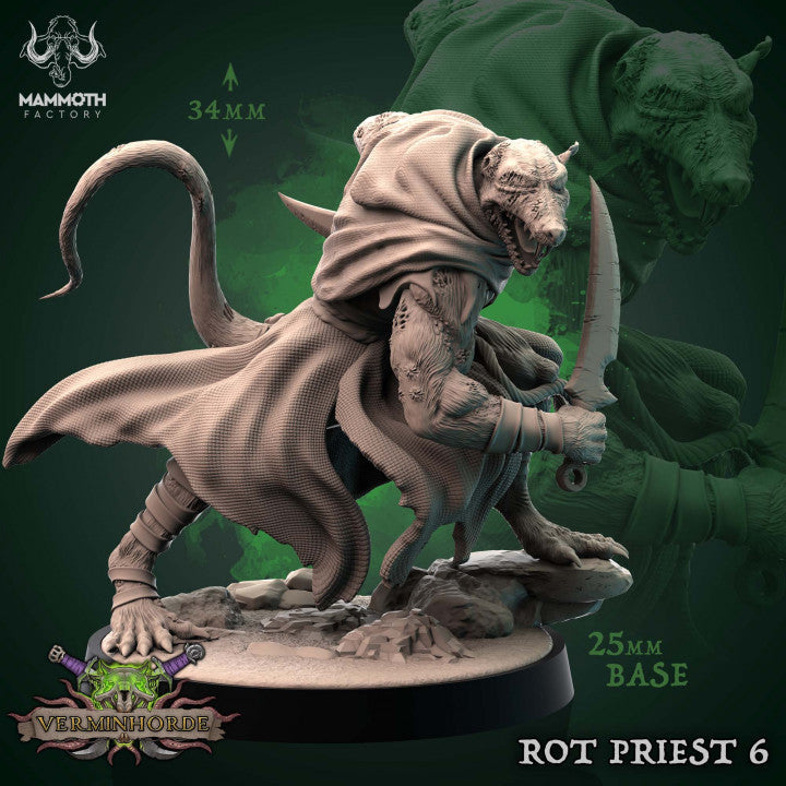 Rot Priest Miniatures | Verminhorde | Fantasy Tabletop Miniature | Mammoth Factory TabletopXtra