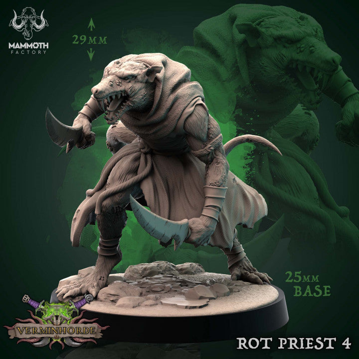 Rot Priest Miniatures | Verminhorde | Fantasy Tabletop Miniature | Mammoth Factory TabletopXtra