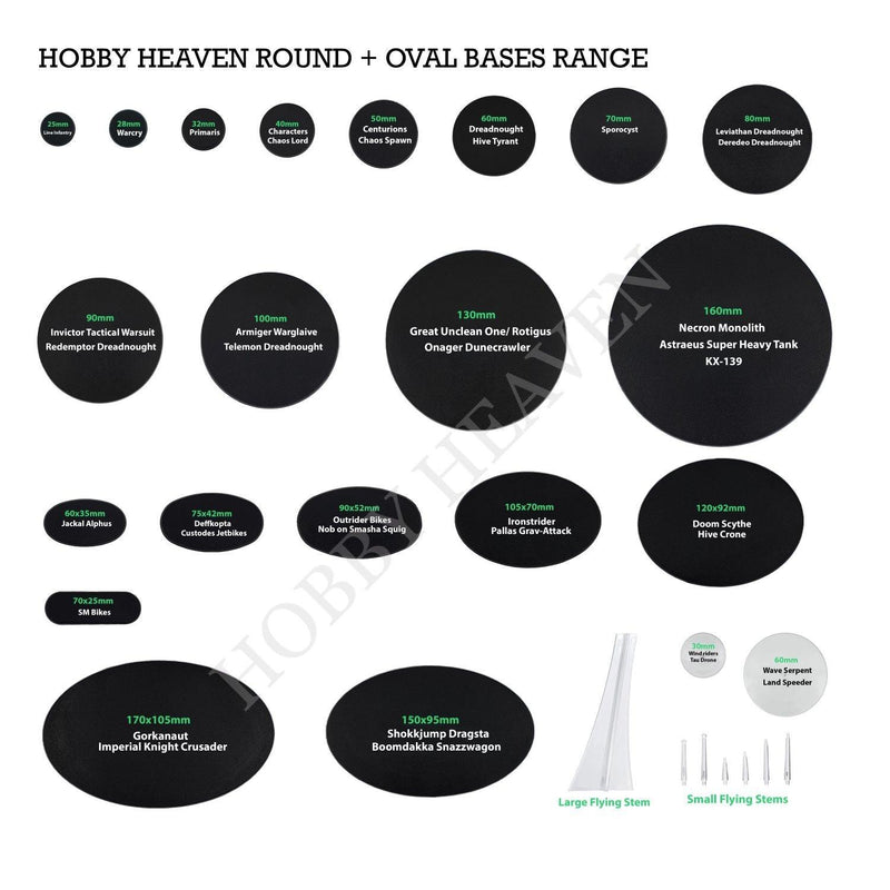 60x35mm Oval Plain Plastic Bases