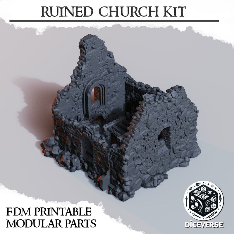 Ruined Church Scenery | Trench Grimdark | Diceverse