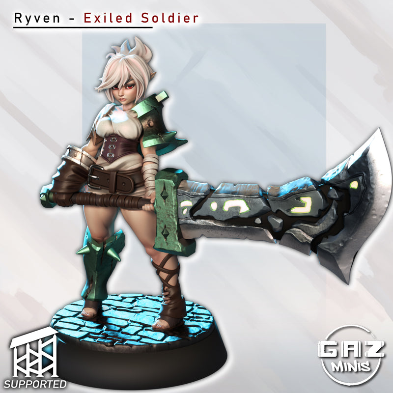 Exiled Soldier Ryven | Fantasy Pin-Up | Gaz Minis