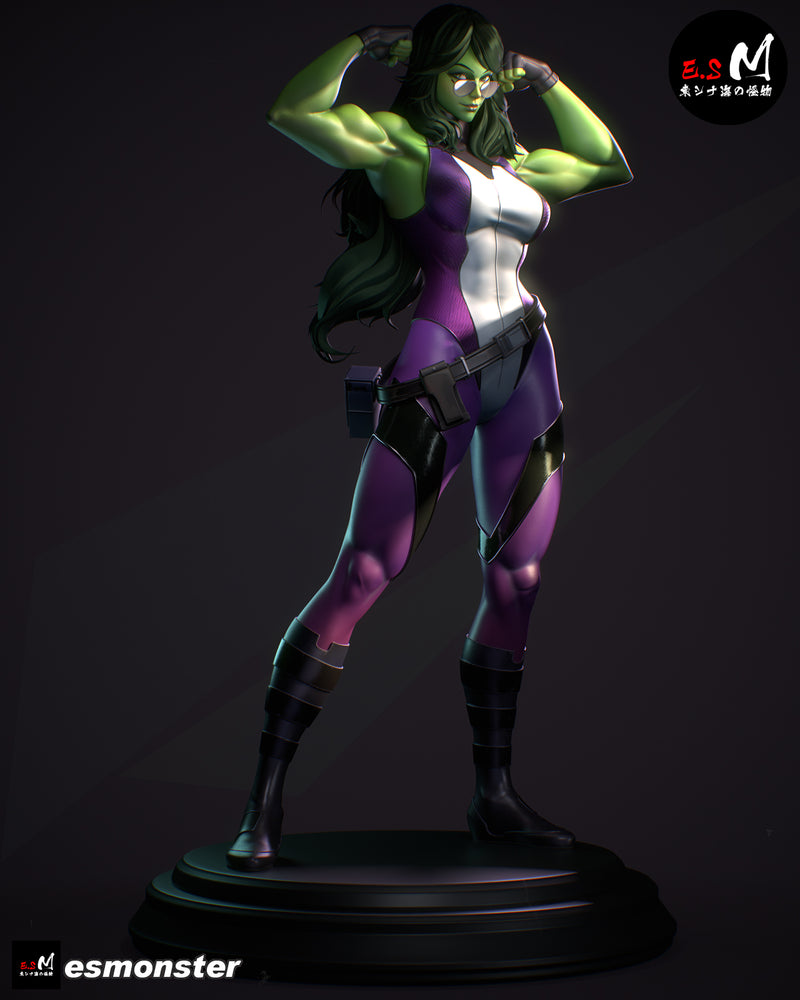 She Hulk | Pin-Up Statue Fan Art Miniature Unpainted | E.S Monster