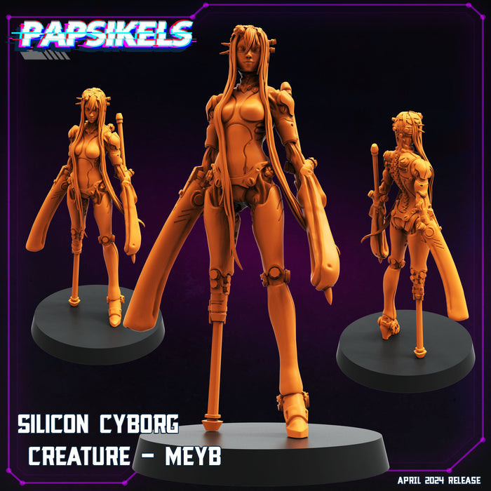 Silicon Cyborg Creature Leader Mey8 | Cyberpunk | Sci-Fi Miniature | Papsikels