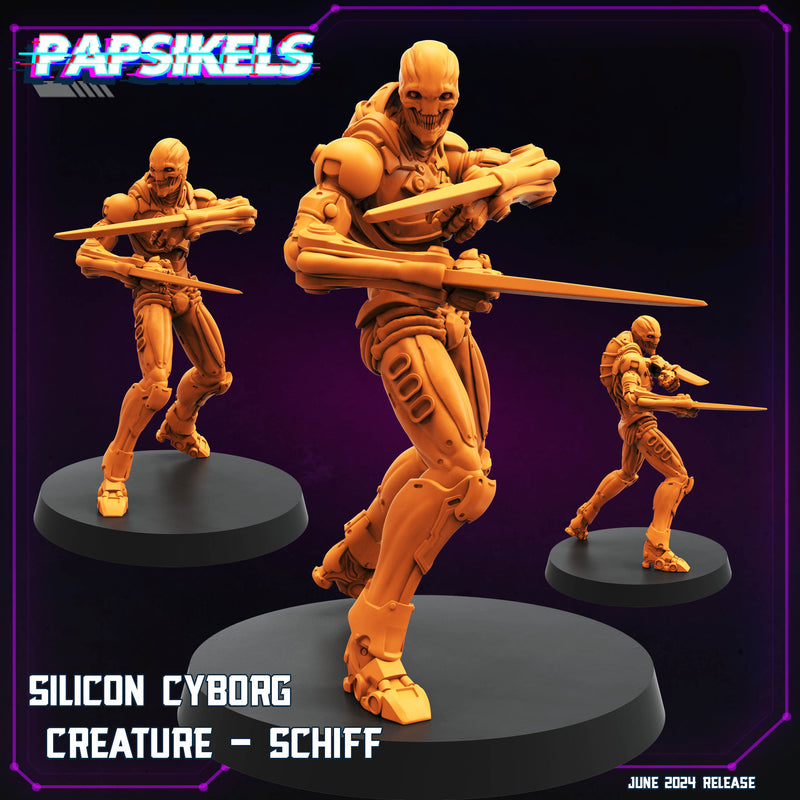 Silicon Cyborg Creature Schiff A | Cyberpunk | Sci-Fi Miniature | Papsikels