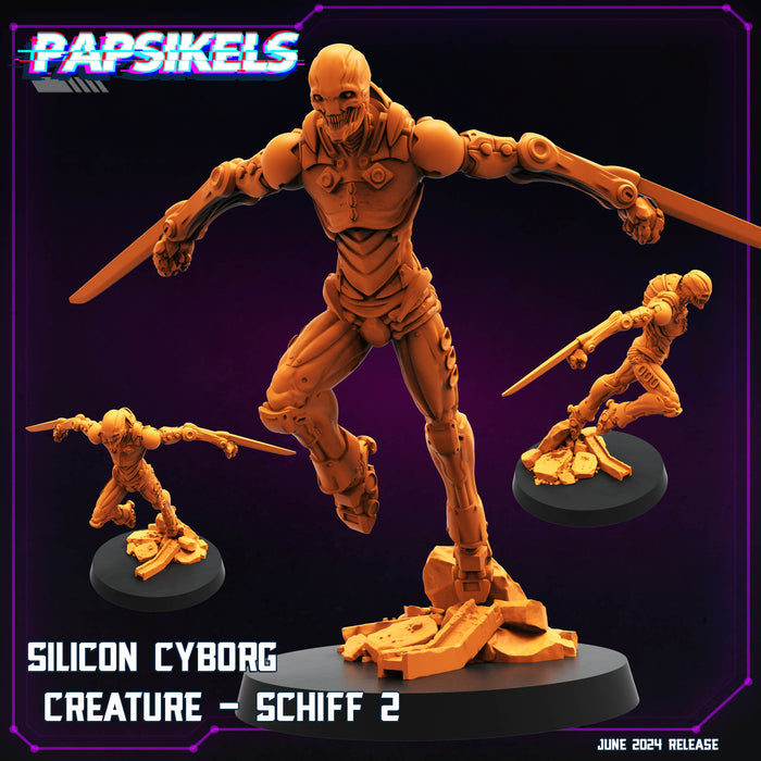 Silicon Cyborg Creature Schiff Miniatures | Cyberpunk | Sci-Fi Miniature | Papsikels