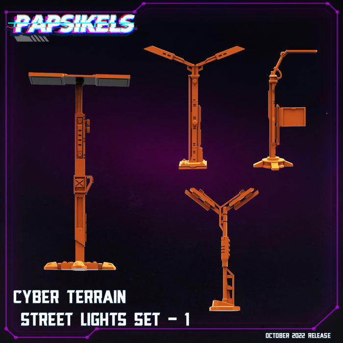 Steet Light Terrain Pack | Cyberpunk | Sci-Fi Miniature | Papsikels