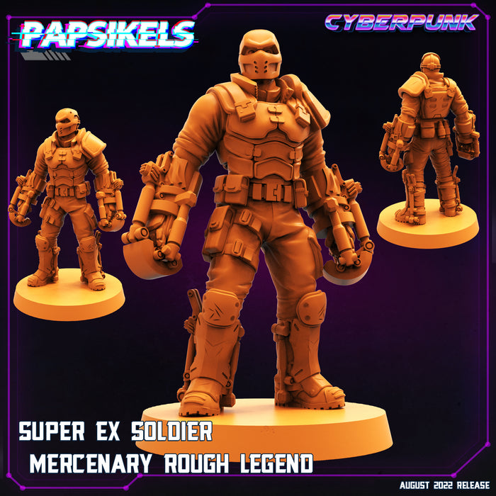 Super Ex-Soldier Merc Rough Legend | Cyberpunk | Sci-Fi Miniature | Papsikels