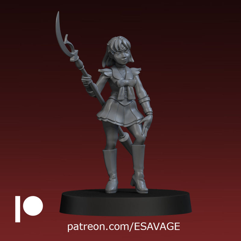 Saturn | Sailor Scouts | Fantasy Miniature | Ethan Savage Studios TabletopXtra