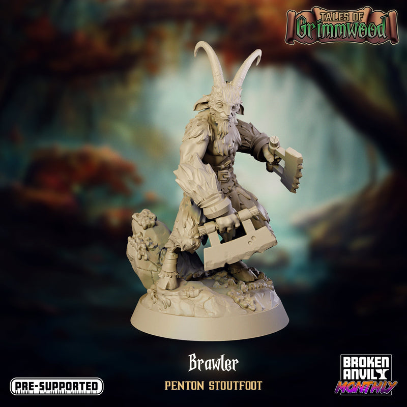 Satyr Brawler Penton Stoutfoot | Tales of Grimmwood | Tabletop RPG Miniature TabletopXtra