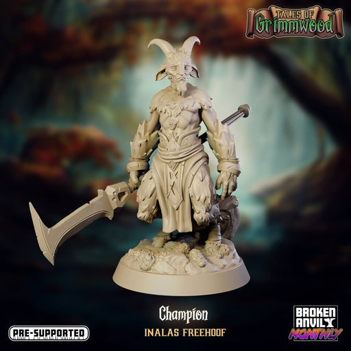 Satyr Champion Inala Freehoof | Tales of Grimmwood | Tabletop RPG Miniature TabletopXtra
