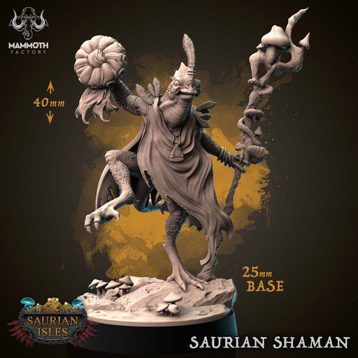 Saurian Shaman | Saurian Isle | Fantasy Tabletop Miniature | Mammoth Factory TabletopXtra