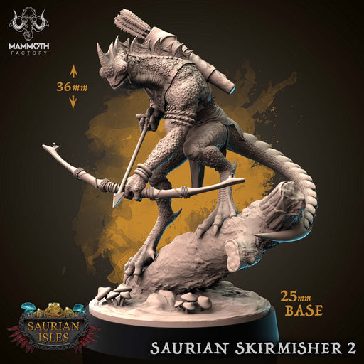 Saurian Skirmisher B | Saurian Isle | Fantasy Tabletop Miniature | Mammoth Factory TabletopXtra