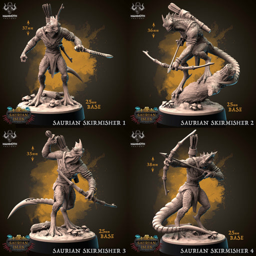 Saurian Skirmisher Miniatures | Saurian Isle | Fantasy Miniature | Mammoth Factory TabletopXtra