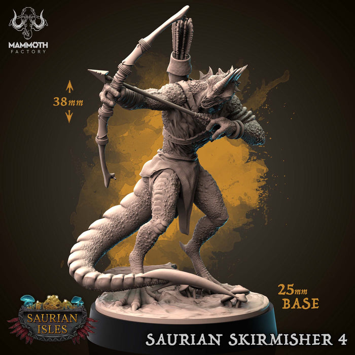 Saurian Skirmisher Miniatures | Saurian Isle | Fantasy Tabletop Miniature | Mammoth Factory TabletopXtra
