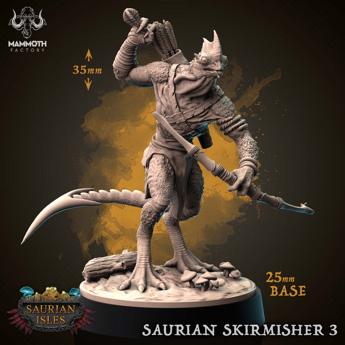 Saurian Skirmisher Miniatures | Saurian Isle | Fantasy Tabletop Miniature | Mammoth Factory TabletopXtra