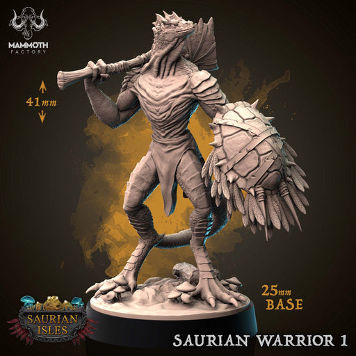 Saurian Warrior A | Saurian Isle | Fantasy Miniature | Mammoth Factory TabletopXtra