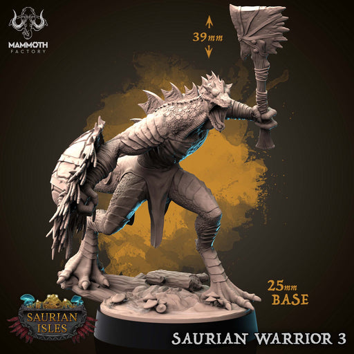 Saurian Warrior C | Saurian Isle | Fantasy Tabletop Miniature | Mammoth Factory TabletopXtra