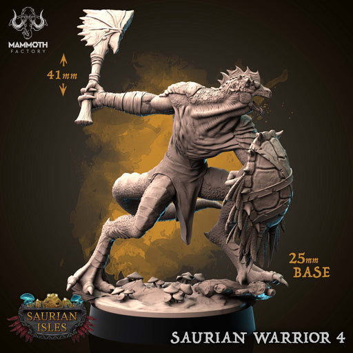 Saurian Warrior D | Saurian Isle | Fantasy Tabletop Miniature | Mammoth Factory TabletopXtra