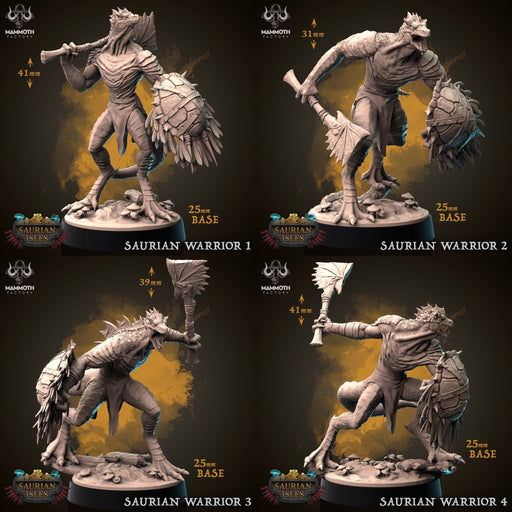 Saurian Warrior Miniatures | Saurian Isle | Fantasy Miniature | Mammoth Factory TabletopXtra