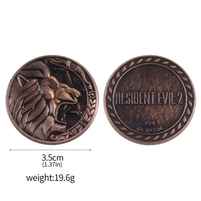 Collectible Resident Evil 2 Inspired Metal Medallion Coin Token Cosplay Prop
