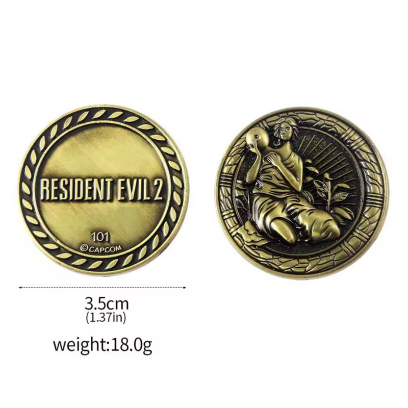 Collectible Resident Evil 2 Inspired Metal Medallion Coin Token Cosplay Prop