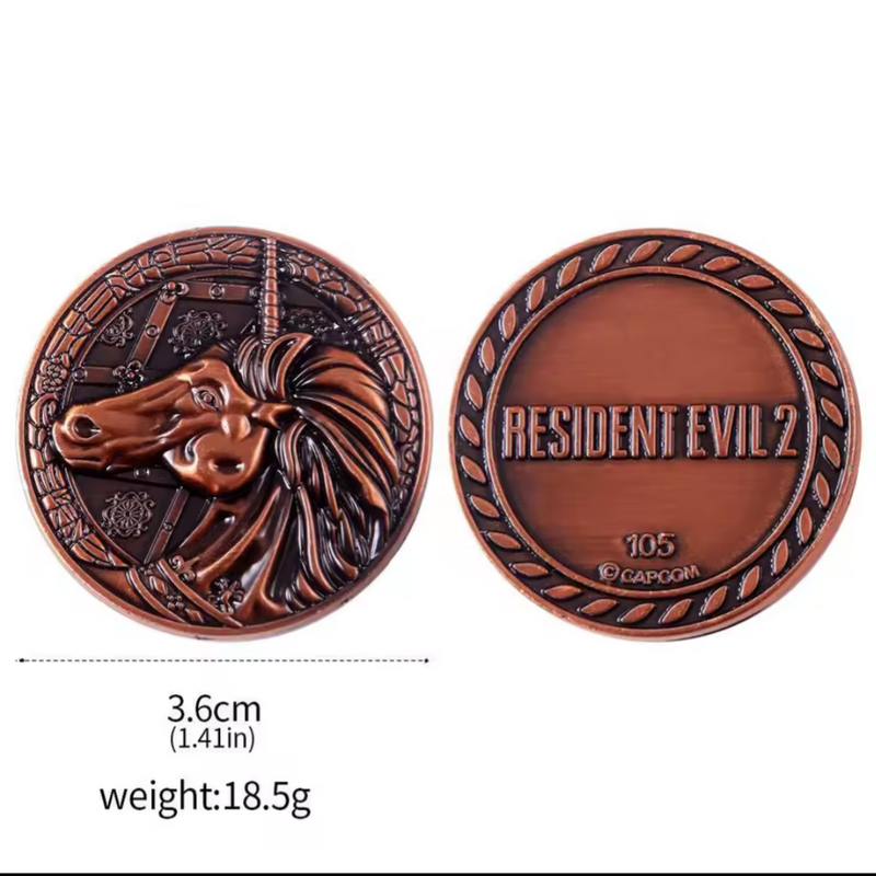 Collectible Resident Evil 2 Inspired Metal Medallion Coin Token Cosplay Prop