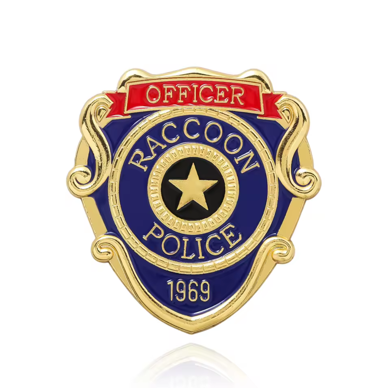 Racoon City Police Shield Badge - Metal Pin Badge