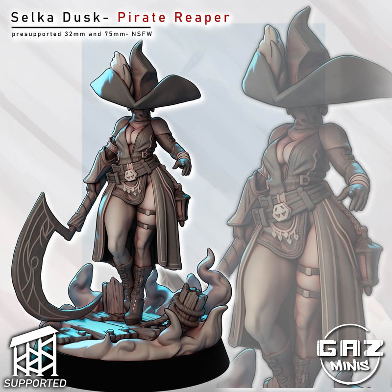 Pirate Reaper Selka Dusk | Fantasy Pin-Up | Gaz Minis
