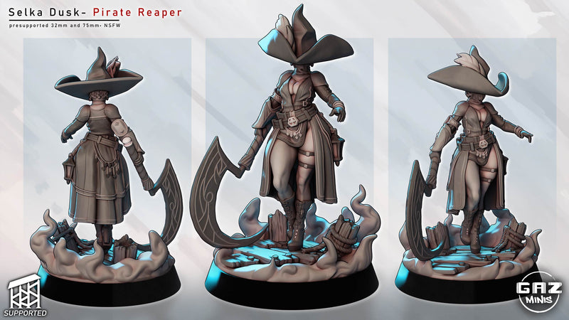 Pirate Reaper Selka Dusk | Fantasy Pin-Up | Gaz Minis
