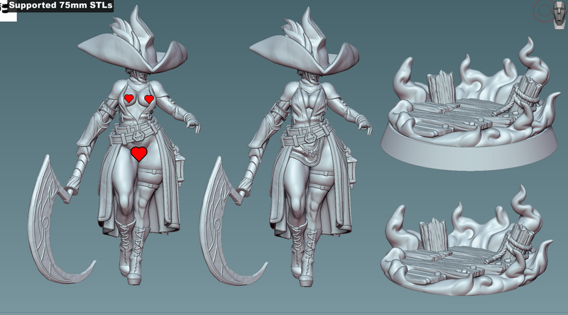 Pirate Reaper Selka Dusk | Fantasy Pin-Up | Gaz Minis
