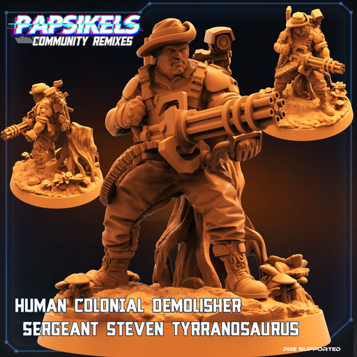 Sergeant Steven Tyranosaurus 2 | Skull Hunters Vs Exterminators II | Sci-Fi Miniature | Papsikels TabletopXtra