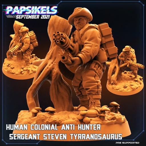 Sergeant Steven Tyranosaurus | Skull Hunters Vs Exterminators II | Sci-Fi Miniature | Papsikels TabletopXtra