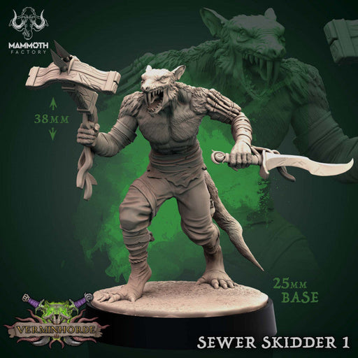 Sewer Skidder 1 | Verminhorde | Fantasy Tabletop Miniature | Mammoth Factory TabletopXtra
