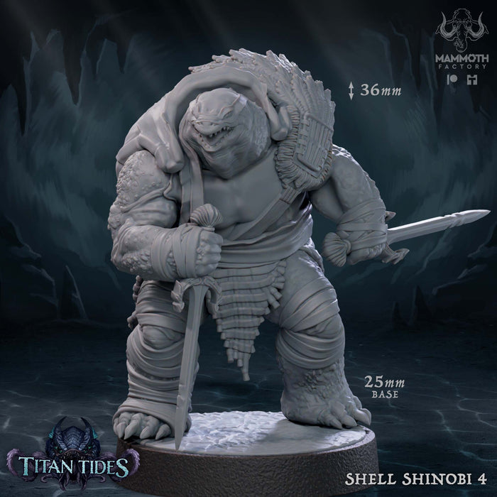Shell Shinobi D | Titan Tides | Fantasy Tabletop Miniature | Mammoth Factory