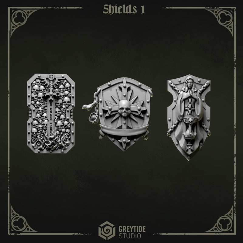 Shields Pack 1 | Eternal Pilgrims | Conversion Bits For 28mm 32mm Sci-fi Marines