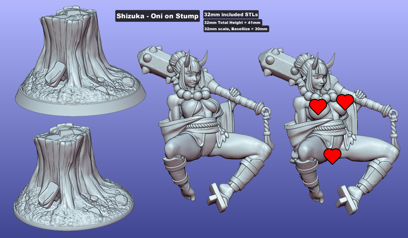 Oni Barbarian Shizuka | Fantasy Pin-Up | Gaz Minis | [Multi-Listing]