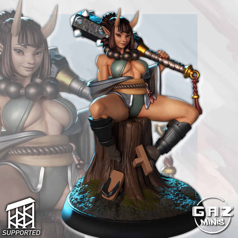 Oni Barbarian Shizuka | Fantasy Pin-Up | Gaz Minis | [Multi-Listing]