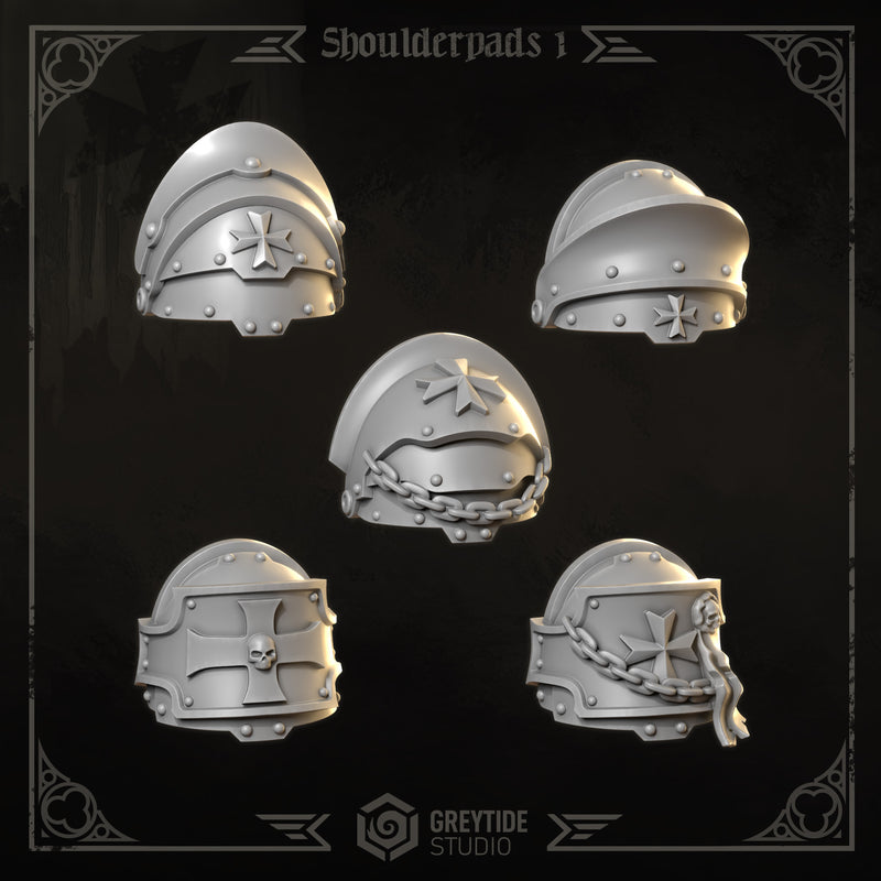 Shoulder Pads Pack 1 | Eternal Crusaders | Conversion Bits For 28mm 32mm Sci-fi Marines