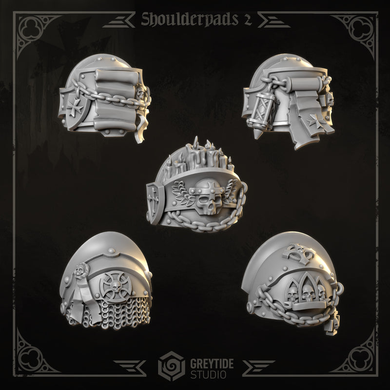 Shoulder Pads Pack 2 | Eternal Crusaders | Conversion Bits For 28mm 32mm Sci-fi Marines