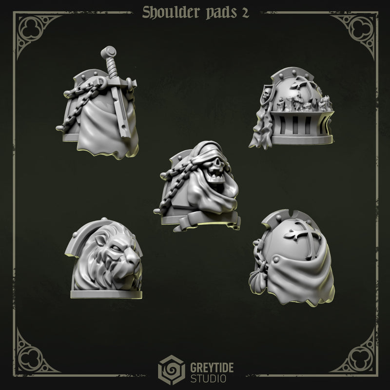 Shoulder Pad Pauldrons  2 | Eternal Pilgrims | Conversion Bits For 28mm 32mm Sci-fi Marines