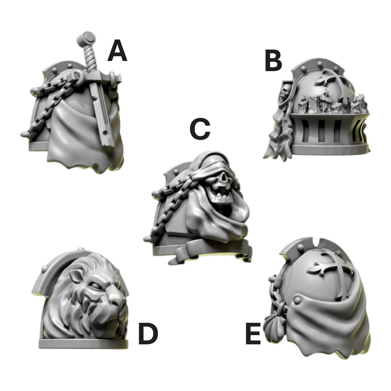 Shoulder Pad Pauldrons 1 | Eternal Pilgrims | Conversion Bits For 28mm 32mm Sci-fi Marines